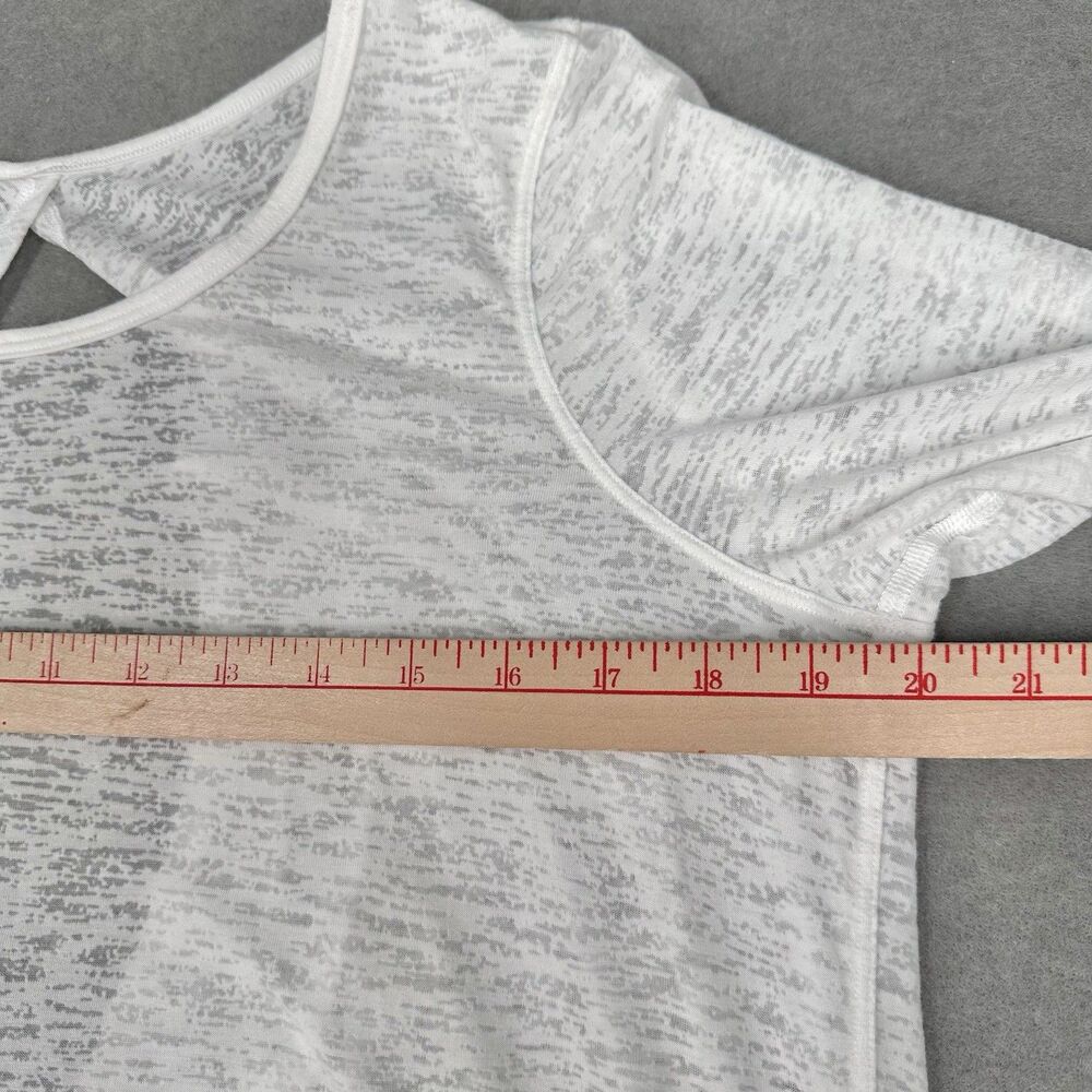 Lululemon Womens Long Sleeve Shirt Sz 6 White Open Keyhole Back Low Key Burnout - Picture 7 of 11